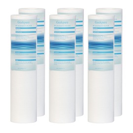 Geekpure 10 Inch PP Sediment Replacement Cartridge for RO Water Filtration- 2.5" x 10"-5 Micron -Pack of 6