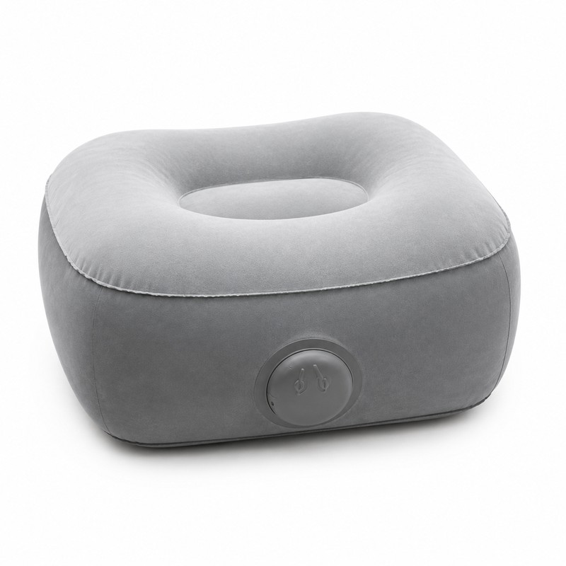 Inflatable PVC Footrest Pillow with Press-to-Inflate Valve for Travel and