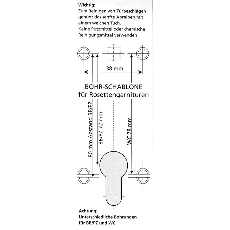 ck-tuerbeschlaege Toilet Rosette V2A Stainless Steel / Matt Stainless Steel