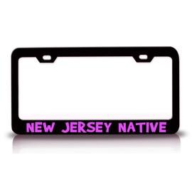 Customola - New Jersey Native States Metal License Plate Frame Bl