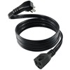 Flat Extension Cord with Flat Wall Plug 6FT - Black