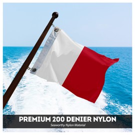 AGAS Hotel Code H Marine Signal 2x2 Ft Flag - Printed 200D Nylon - Canvas Header - Brass Grommets - Colorfast & Stitched Edges - Nautical Boat Flag - Naval Code Signal Flag.