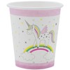 Pink Unicorn Theme Party Pack - Disposable Paper Plates, Cups,