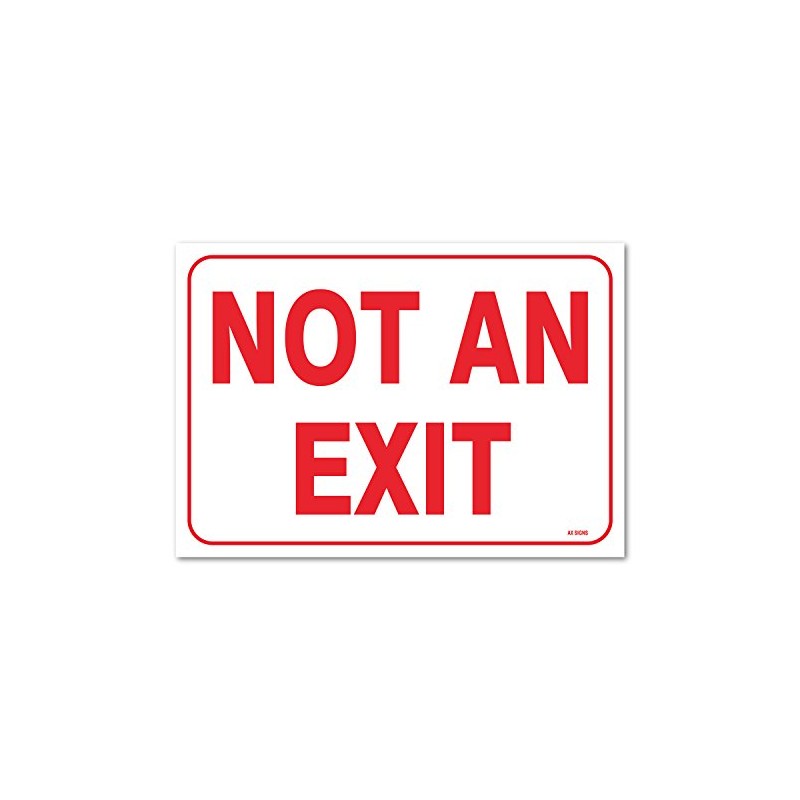 (2-Pack) Not an Exit Sign, 10 X 7 Inch Self-Adhesive