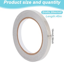 DELORIGIN 2 Rolls 40M Double Sided Conductive Adhesive Tape 0.4" x65.6“ High Shielding Tape Sticky Waterproof Conductive Tape for EMI Shielding Interference Signal Blocking Cable Wire