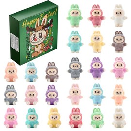 24PCS Flocked Mini Action Figures Set, Cute Figurines Bulk, Small Collectible Toys for Room Decor, Classroom Rewards, Party Favors, Birthday Gifts