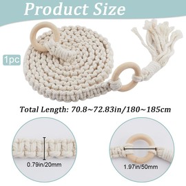 GORGECRAFT Macrame Yoga Mat Carrying Strap Yoga Mat Sling Carrier Blanched Almond Adjustable Travel Tassel Crossbody Braided Cotton Yoga Carry Straps Sling for Yoga Sport Carrying Outdoor