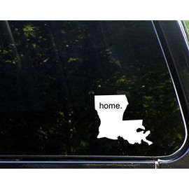 Sign Depot Home in Louisiana - 4" x 4" - Vinyl Die Cut Decal/Bumper Sticker for Windows, Cars, Trucks, Laptops, Macbooks, Etc.
