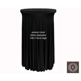 GABALITAINS Tablecloth Spandex Underskirt Dining Table Cloth Stretchy Round Stand (Dark Grey, 60cm Diameter)