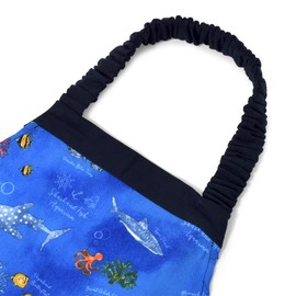 Colorful Candy Style N1251830 Kids’ Apron, Boys, Triangular Kerchief Set, Elementary School Students, Easy to Put On and Remove, 51.2-63.0 inches (130-160 cm), Blue Lagoon