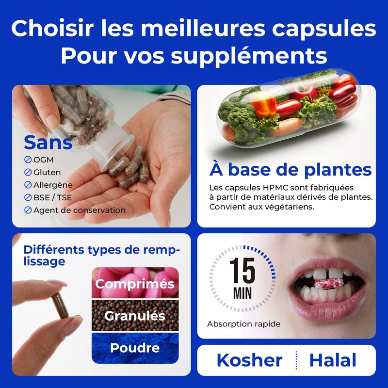 ATLEMISME Empty Vegan Capsules Size 3 - Vegan Capsules Empty