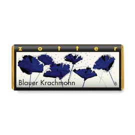 Zotter Zotter Bergmilchschokolade mit karamellisiertem Blaumohn, handgeschöpft (70 g) - Bio