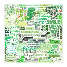 50 Pcs Motivational Vinyl Stickers,Inspirational Graffiti Stickers,Vinyl Waterproof Sticker for Kids Teens Girls,for Phone Laptop Bottles Skateboard Computer Phone Luggage Guitar Gifts Sticker