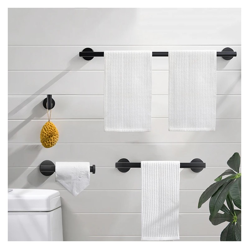 Fapully Luxury European Style Four-Piece Set Wall Mounted Black Bathroom