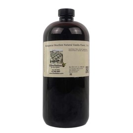OliveNation 2X Natural Bourbon Vanilla Flavor - Double Strength Vanilla for Baking, Cooking, Ice Cream, Frosting, Non-GMO, Kosher, Gluten Free, Vegan - 32 oz