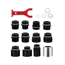 12 Pull Down Kitchen Faucet Head Adapter Kits,Multiple Sink Spray Head Adapters Compatible,Includes Only Accessories,Faucet Nozzle Not Included，Nozzle Hose Connector Chrome