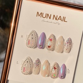 MunNail Moon Nail Butterfly Nail 2 - Short Oval / MunNail 문네일 나비네일2 - 숏오벌
