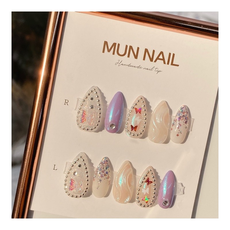 MunNail Moon Nail Butterfly Nail 2 - Short Oval /