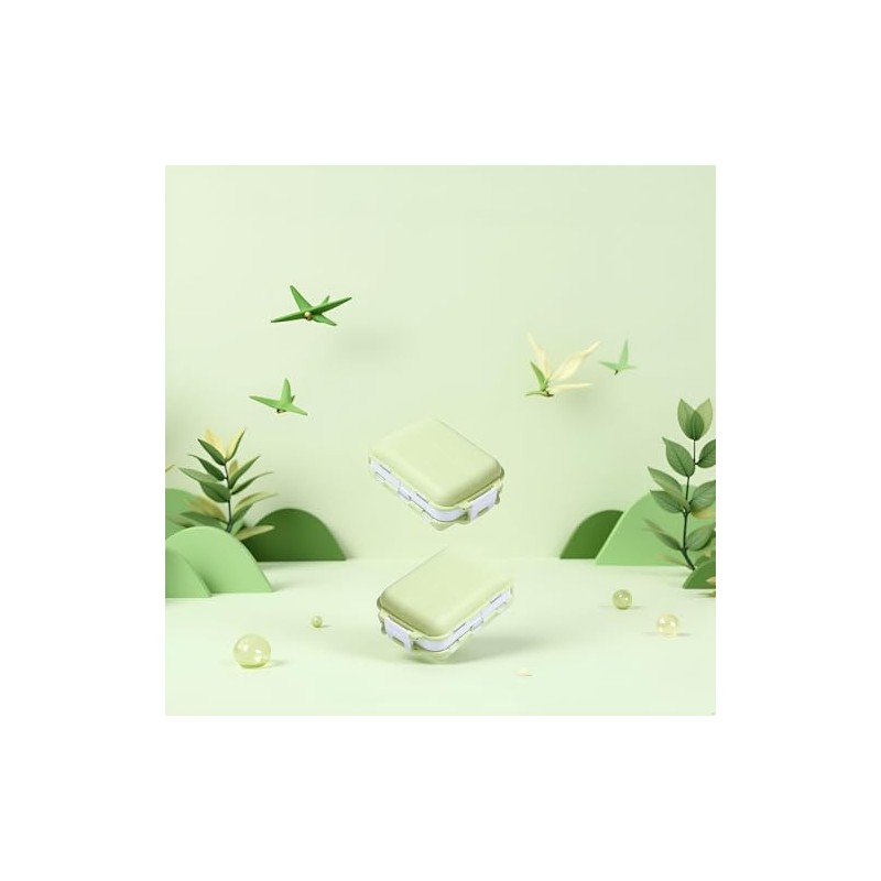 1Pc Green Travel Pill Case Pill Container, Three-Layer 8 Compartments