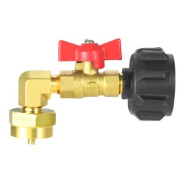 DRELD Propane Refill Adapter with ON/Off Control Valve, 90 Degrees Propane Refill Adapter 1 Pound Bottles from 20lb Tank, Fits QCC1 / Type1 Propane Tank and 1 lb Throwaway Disposable Cylinder