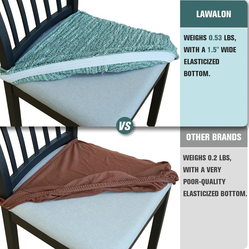 Lawalon Heavyweight Cotton Dining Seat Covers for Chairs (Creamy White,