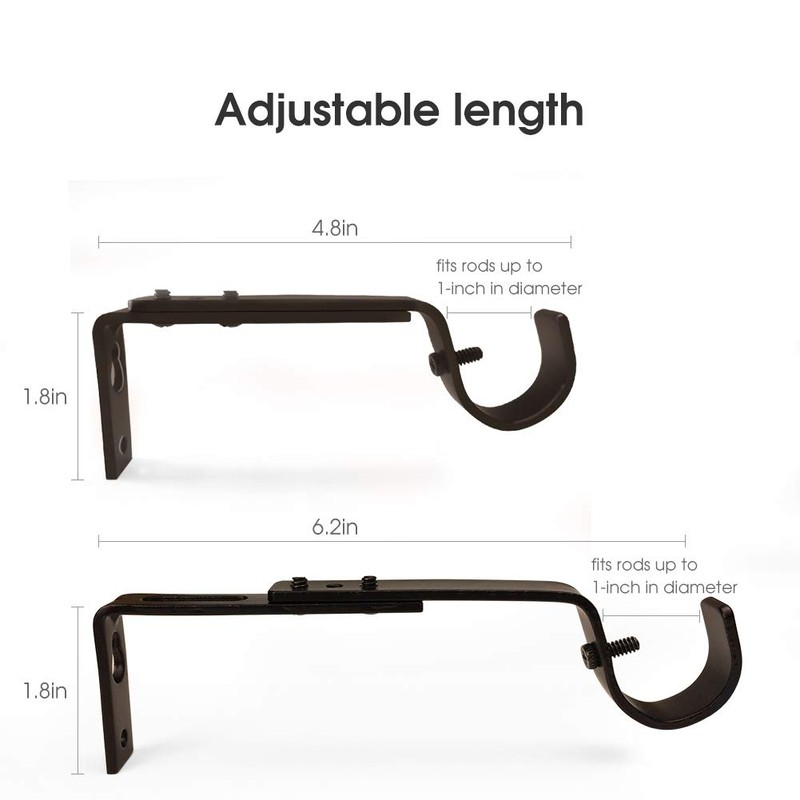 Curtain Rod Brackets Heavy Duty Drapery Hardware Adjustable Rod Holders