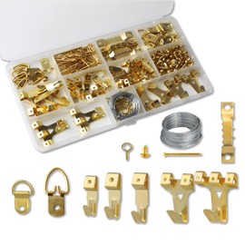 250Pcs Picture Hanging Kits, Picture Hangers Including 75/45/30/20/10lb Picture Hangers Hooks with Storage Box, 5 Sizes Heavy Photo Frame Hooks for Home Office Drywall Wooden Wall