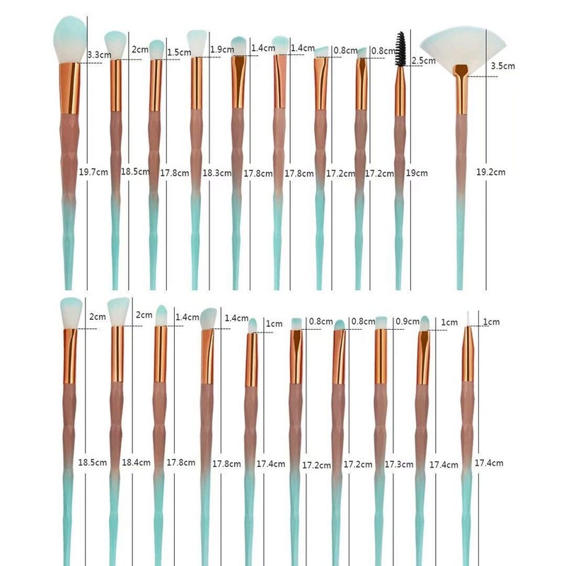 Maange 20-Piece Make-Up Brush Set - Eyeshadow, Foundation Powder, Eyeliner,