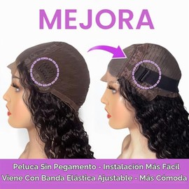 Pelucas de cabello humano con encaje frontal transparente de 4 x 4 pulgadas, con ondas profundas, 18 pulgadas | Wet and Wavy Lace Frontal Wigs for Bla