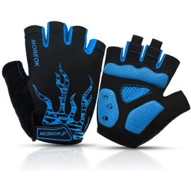 Nesirooh Cycling Gloves, Bike Gloves Half Finger for Men and Women Gel Mountain Road Bike Gloves for MTB Gym Riding Running (Blue, L)