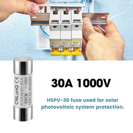 DEWIN Photovoltaic Fuse, Pack of 10 Solar PV Fuse GPV Type Ceramic Fuse HSPV-30 10 x 38 mm Fine Fuse for Solar PV System 30A DC 1000V