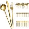 Evanda Gold Silverware Set 60 Piece Service for 20, Titanium