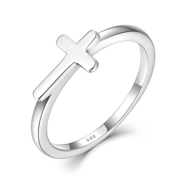 Starchenie Cross Ring 925 Sterling Silver Classic Christian Ring for