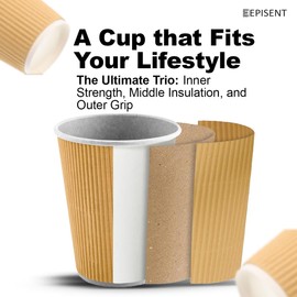 EPISENT 12oz and 8oz Disposable Paper Cups | Paper Cups for Hot & Cold Drinks | Takeaway Coffee Cups | Disposable Paper Cups Perfect for Camping, Tea, Coffee, Dessert (25, 12 OZ)