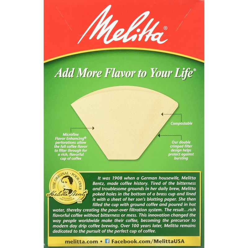 Melitta Cone Coffee Filters, Natural Brown #4, 300 Count (Pack