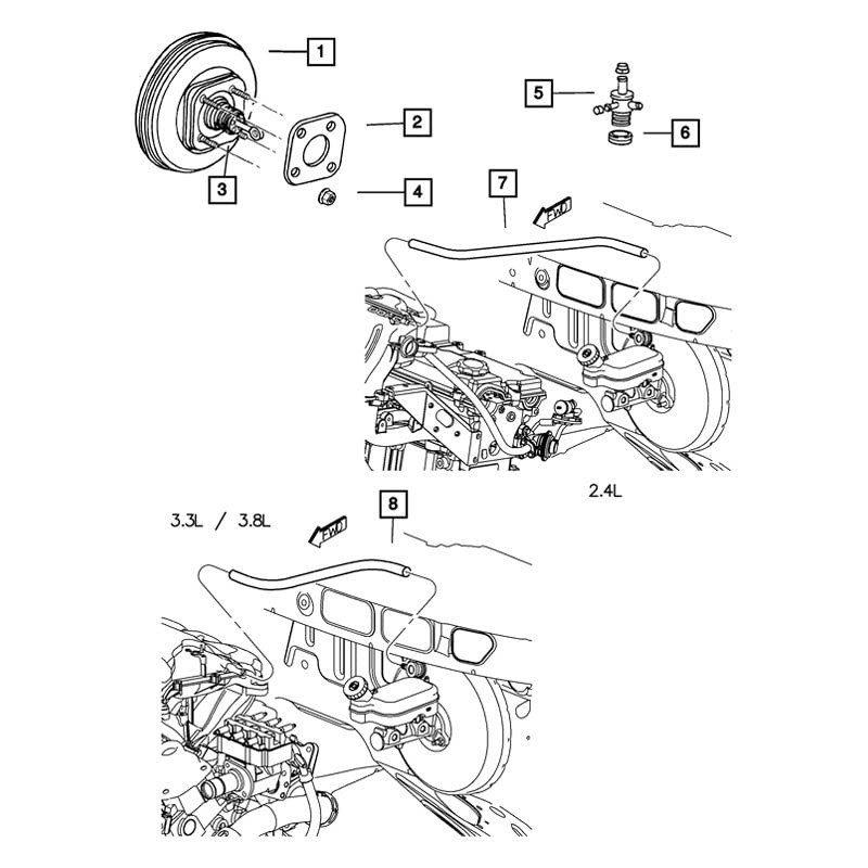 Mopar 04723391 - Power Brake Booster Check Valve