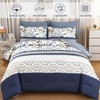 Dintszyayue King Size Comforter Set, 7 Pieces Blue Boho Comforter