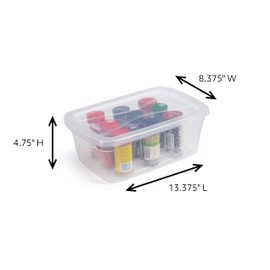 Rubbermaid Cleverstore Clear 6 Qt/1.5 Gal, Pack of 12 Stackable Plastic Storage Containers with Durable Snapping Clear Lids, Visible Organization, Great for Closet, Underbed, and Kitchen Storage