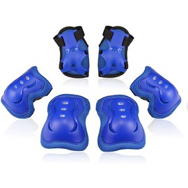 Kids/Youth Knee Pad Elbow Pads Guards Protective Gear Set for Roller Skates Cycling BMX Bike Skateboard Inline Skatings Scooter Riding Sports (BLUE, Medium(9-15 years))