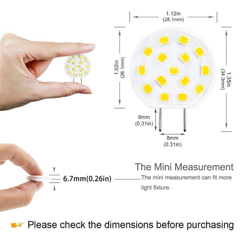 G8 LED Bulb Dimmable 3W Mini Thin Puck Light Bulbs
