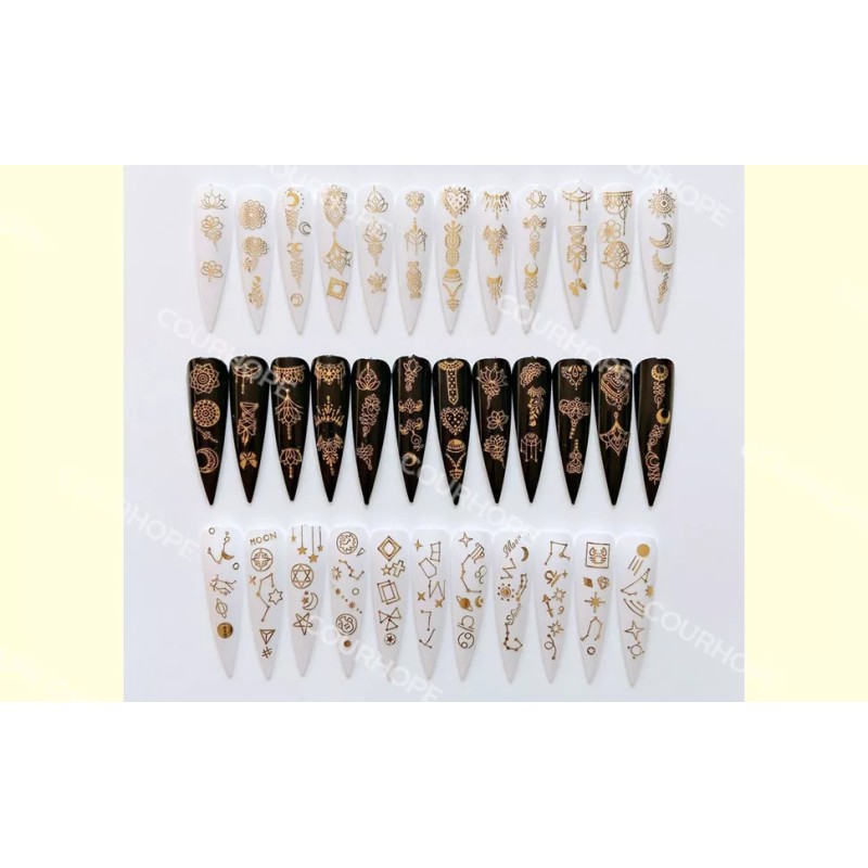 Courhope Stickers Uñas Decoracion De Uñas Pegatinas Luna Nails 24