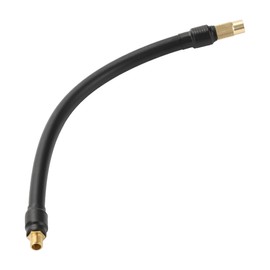 Motoforti Universeller Reifenfüller-Verlängerungsschlauch Luftkompressor Verlängerungsschlauch Adapter Reifenventil 10,24 Zoll M8x0,8 10mm OD Langlebiger Gummischlauch Goldfarbener Anschluss