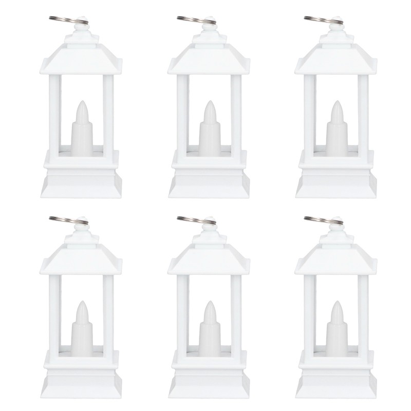 6PCS Ramadan Decorative Lights House Shape Plastic Wind Light Fireplace