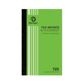 Olympic Carbonless Triplicate Invoice Statement Book NO.725 200x125 50 Leaf