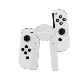 Mobapad SA1 Switch Charging Grip for Joy-Con & Mobapad M6 HD, Play While Charging, Adjustable Angle, Portable V-Shaped Charger with LED Indicators (White)