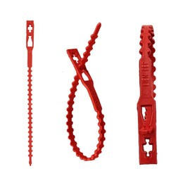 Faconet® Reusable Cable Ties Quick Release Fasteners Easy to Release Open Flat Design Pack of 50 Each 171 mm Length Red
