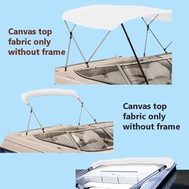 SavvyCraft 4 Bow Bimini Replacement Top Canvas Cover 4 Bow 96" L 97"-103" W White Color