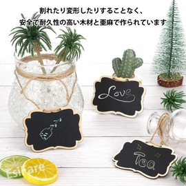 EsiFare Mini Chalkboards Set of 20 Bottle Keeping Tags, Wooden Tags, Solid Color Bottle Keeper, Double Sided Chalkboard, Hanging String, Wooden Bottle Tags, Blackboard, DIY, Message Board, Bottle Tag