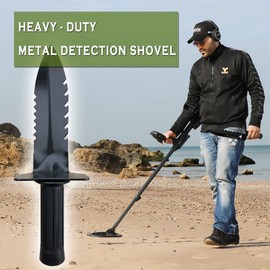 SHANFEEK Metal Detecting Shovel Heavy-Duty Garden Trowel Spade Tools for Outdoor(Black)