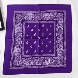 The Tie Co™ Paisley Bandana 55 x 55cm – Men’s Multi-Purpose Cotton Head, Neck, Face & Pocket Scarf - Purple
